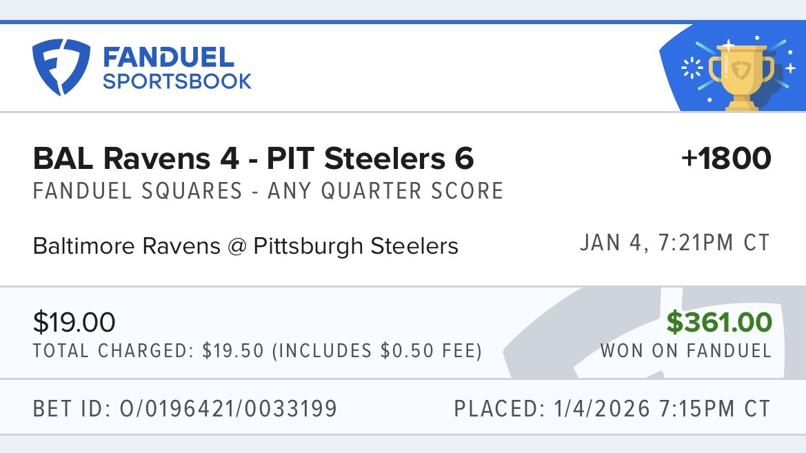 Winning any-quarter-score square at +1800